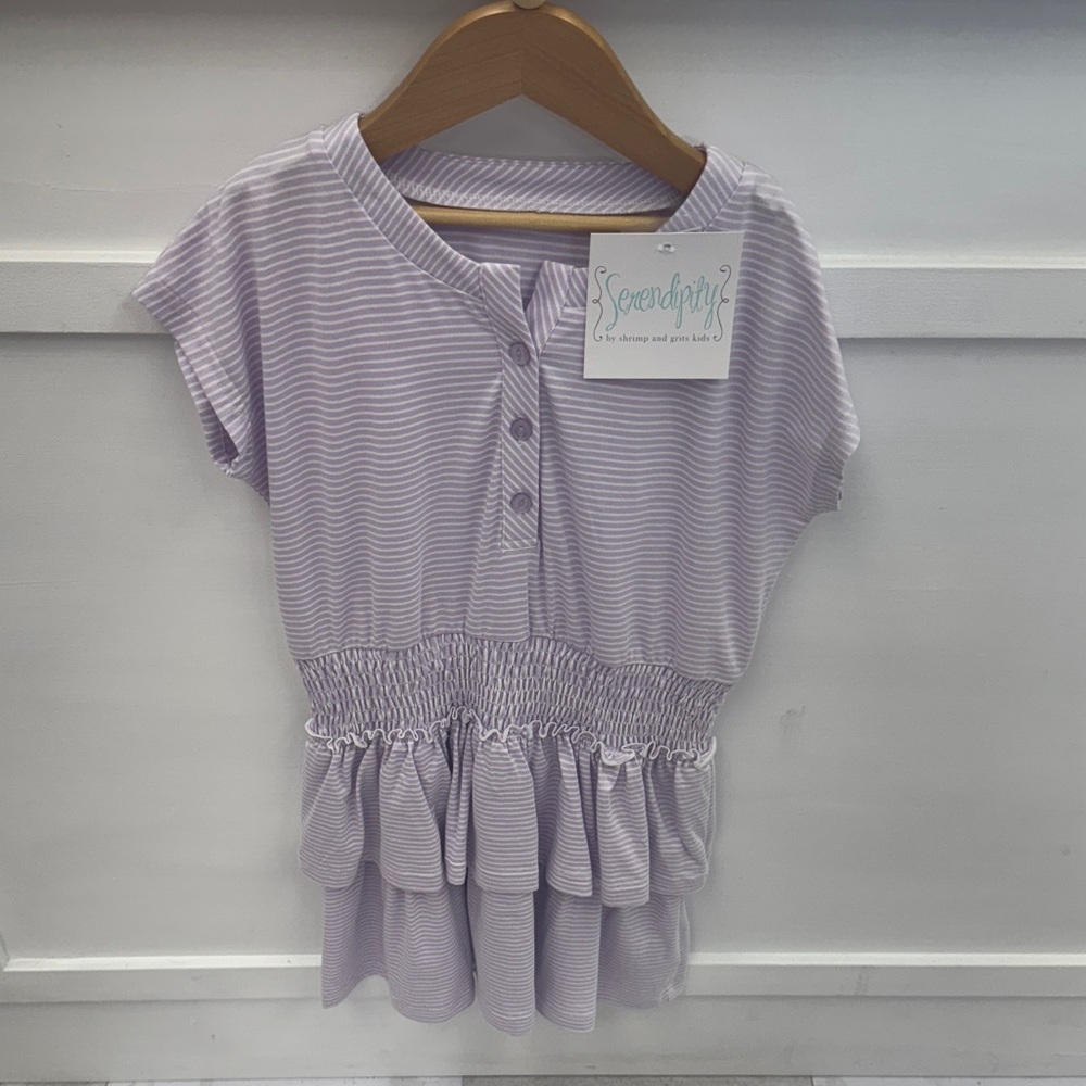 Serendipity Lilac Striped Kids Dress